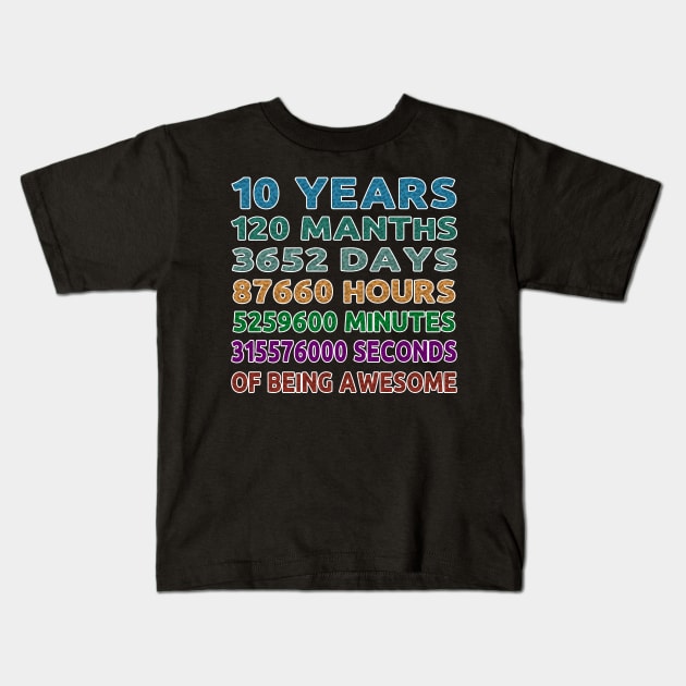 10 Years Old 10th Birthday Vintage Kids T-Shirt by bakry